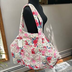 LoveShackFancy Floral Tote Bag - Pink and Red